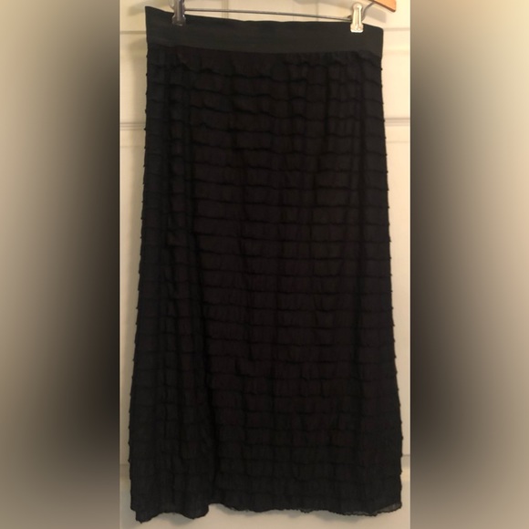 NEW Lavish Black Ruffled Skirt L Made in the U.S.A. - Picture 2 of 8